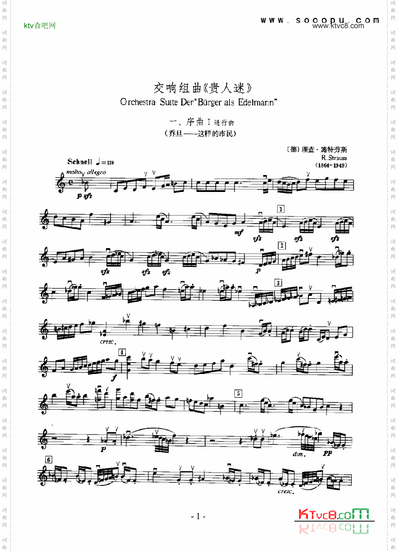 交响组曲《贵人迷》—独奏弦乐类小提琴