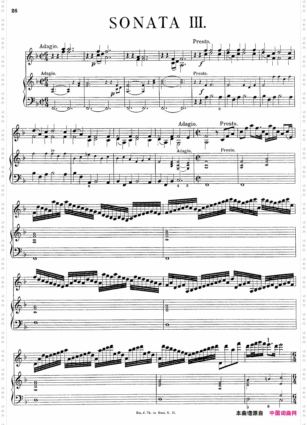 BiberViolinSonataIII小提琴+钢琴伴奏_Biber Violin Sonata III小提琴+钢琴伴奏