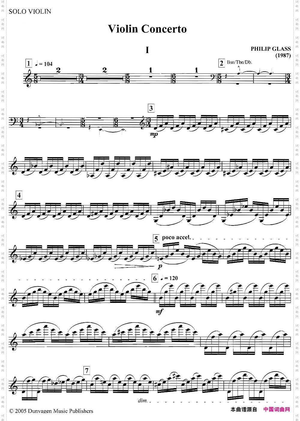 PHILIP GLASS Violin Concerto格拉斯小提琴协奏曲I