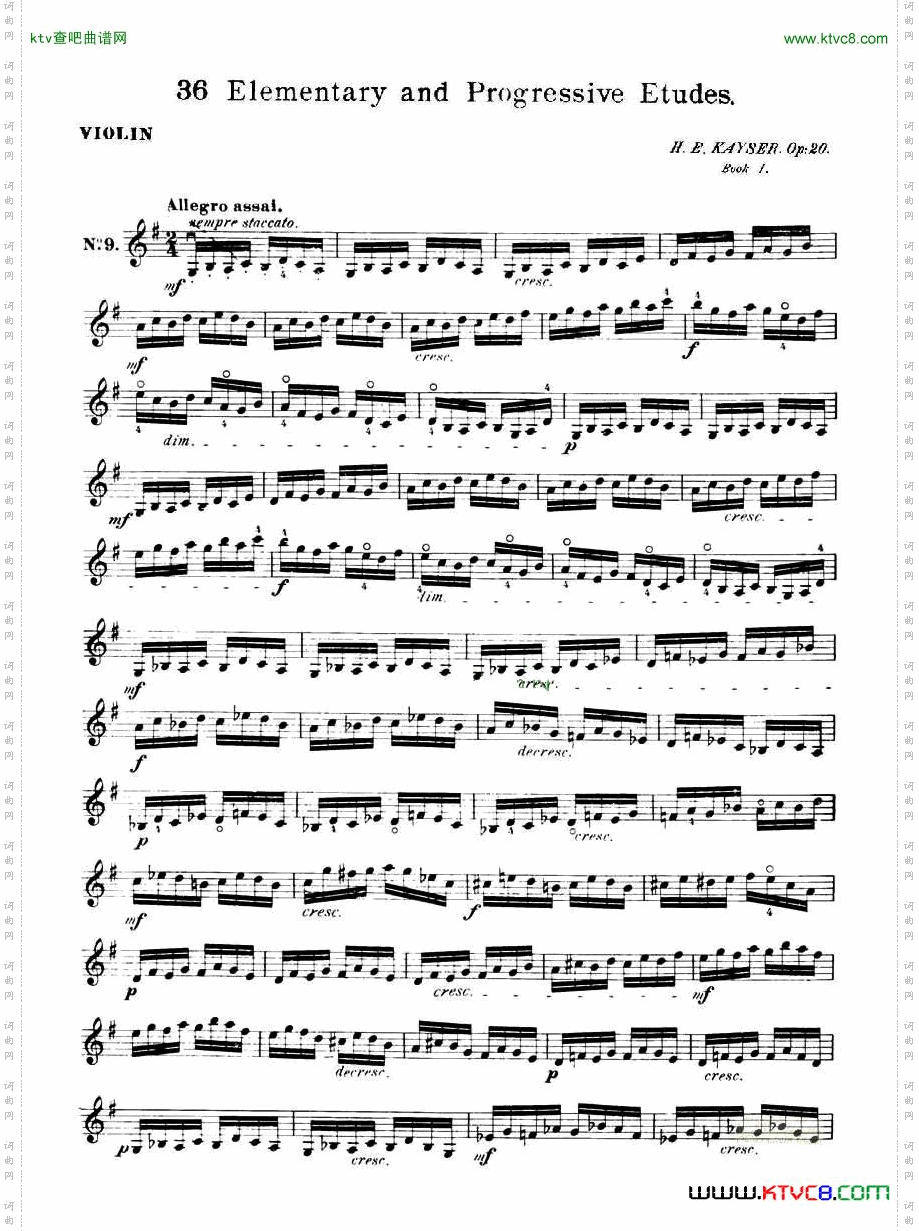 开塞KAYSER36首小提琴练习曲8-15