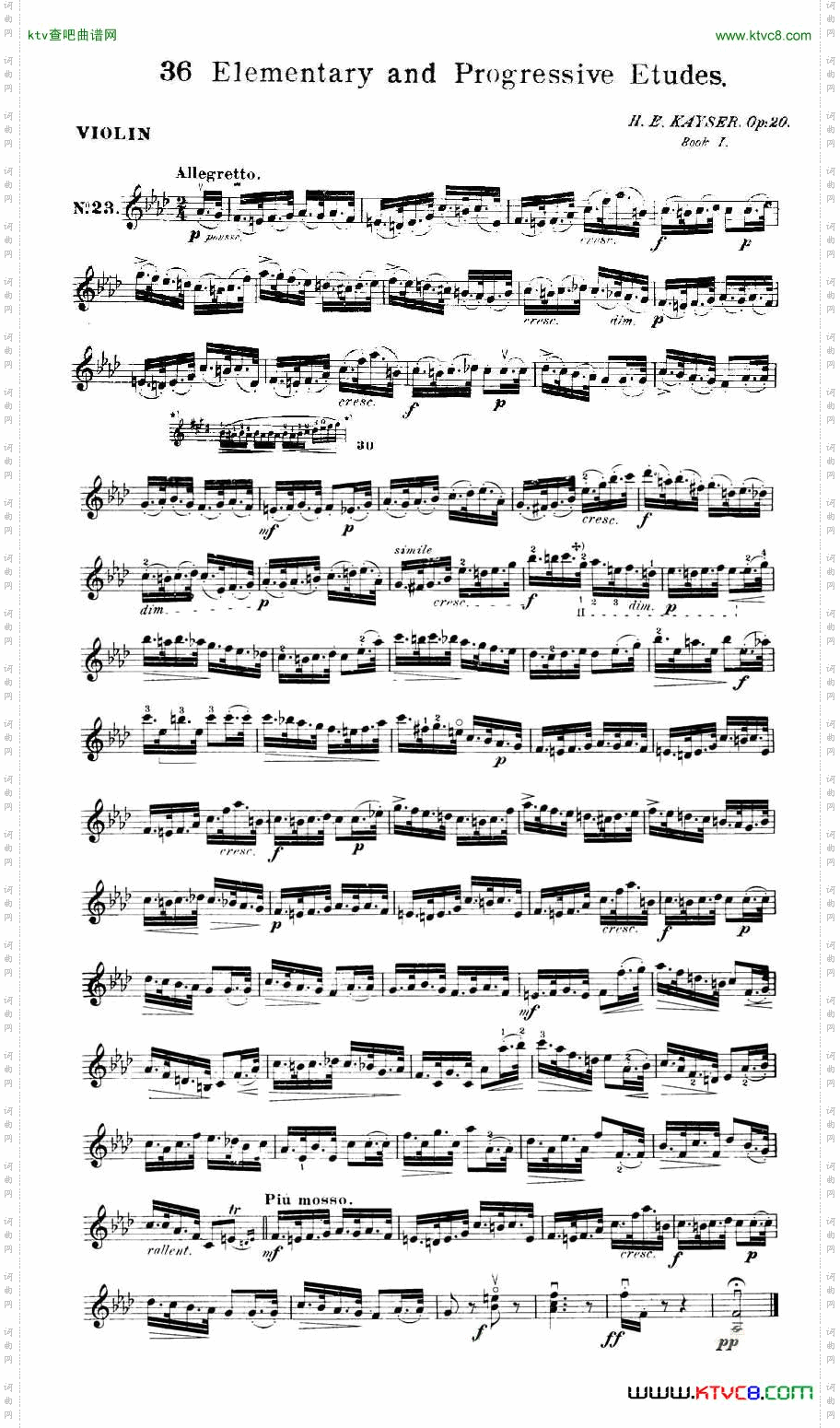 开塞KAYSER36首小提琴练习曲16-25