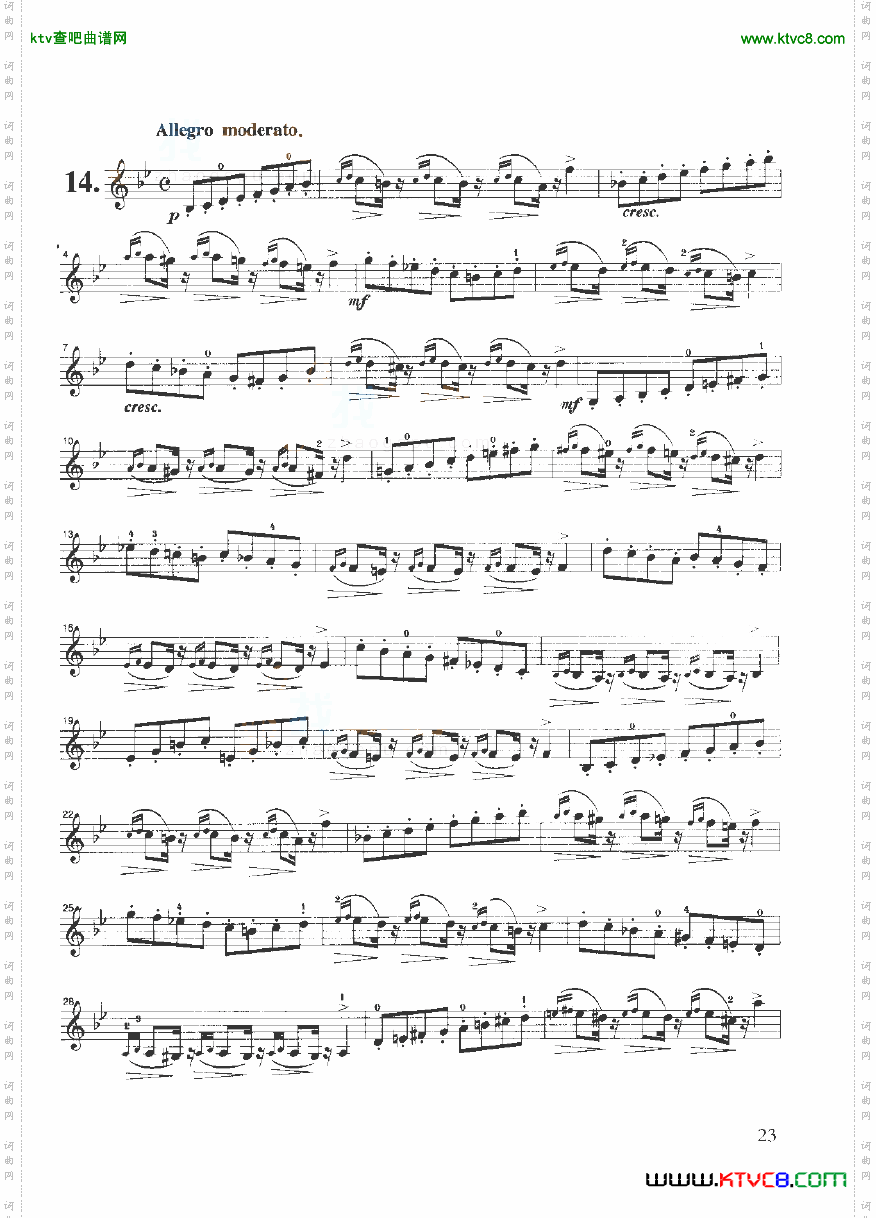 开塞小提琴练习曲36首弦乐类小提琴21-40