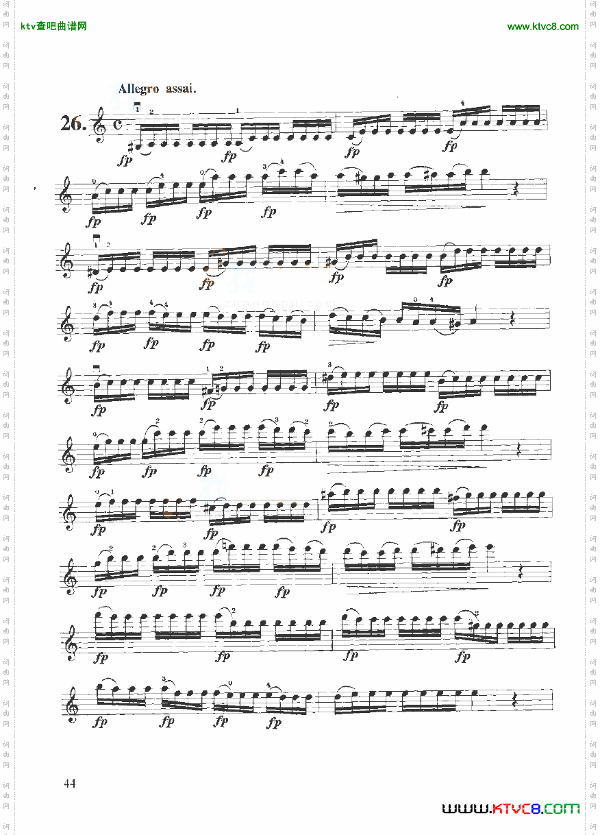 开塞小提琴练习曲36首弦乐类小提琴41-60