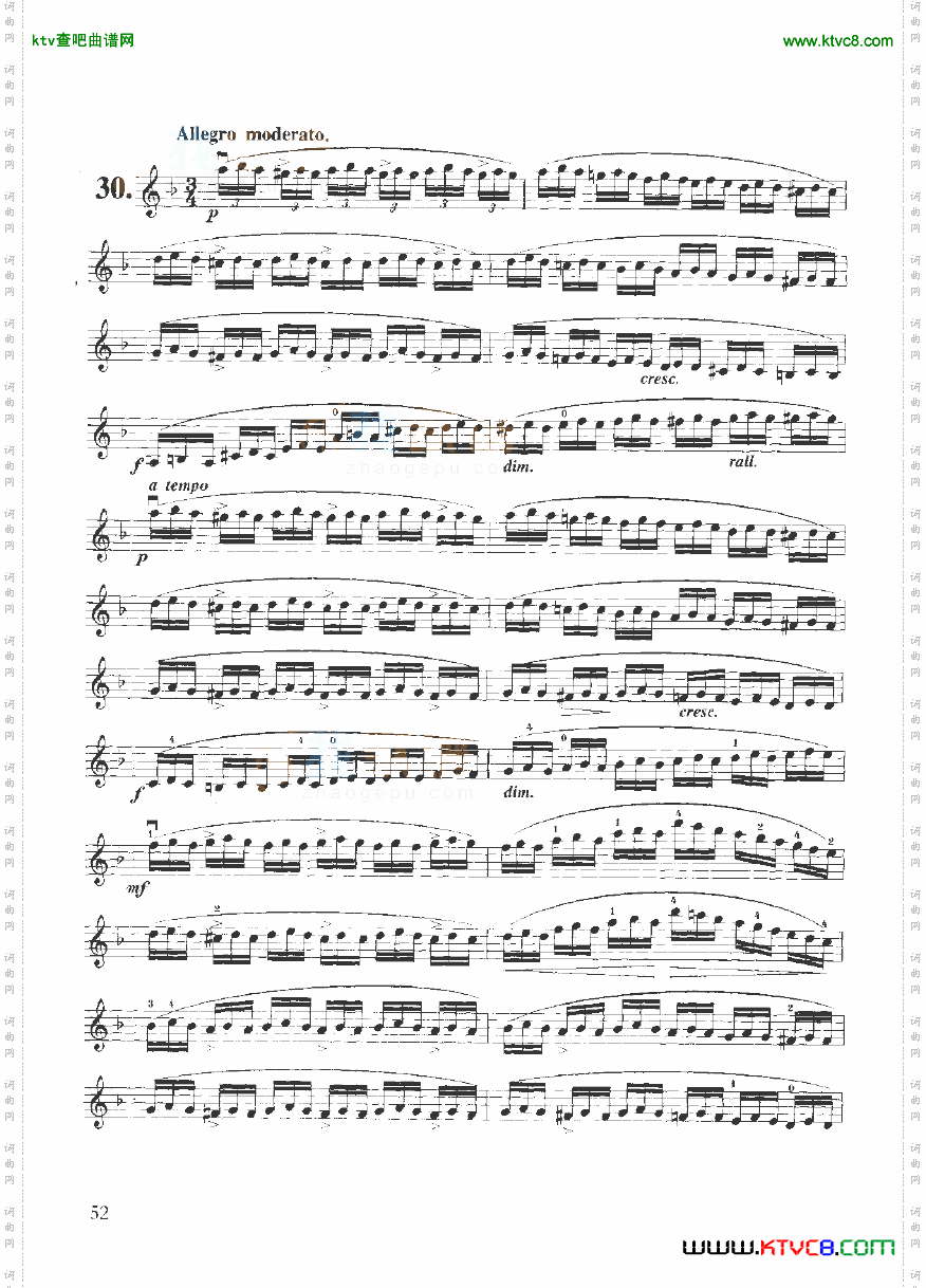 开塞小提琴练习曲36首弦乐类小提琴41-60