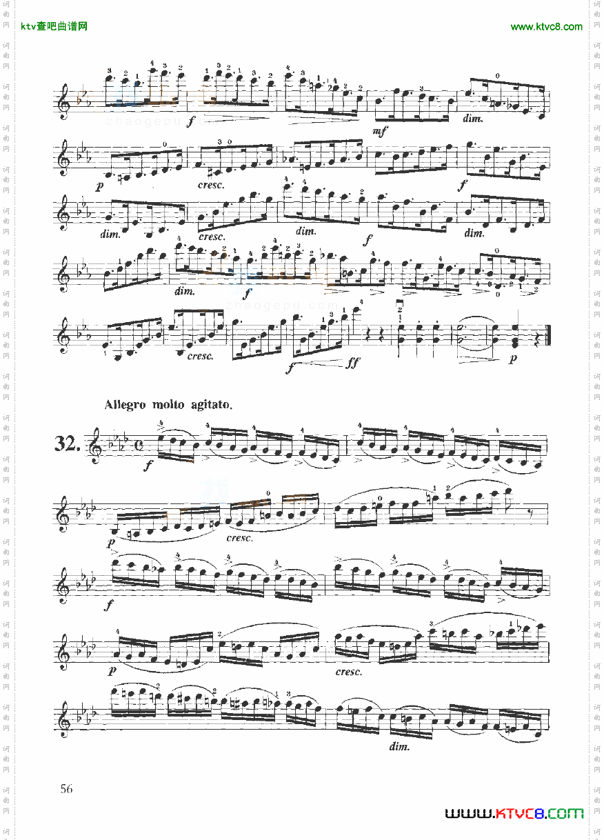 开塞小提琴练习曲36首弦乐类小提琴41-60