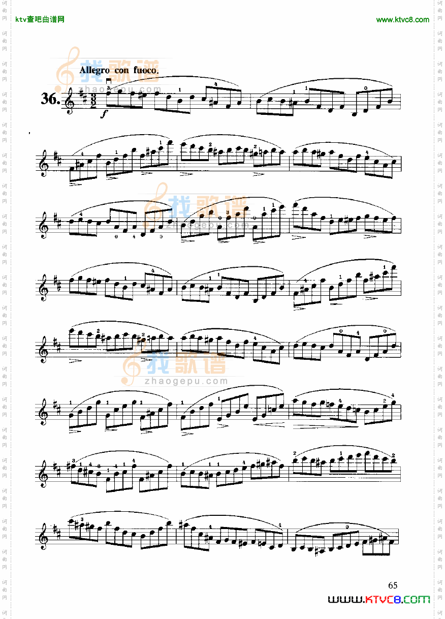 开塞小提琴练习曲36首弦乐类小提琴61-67