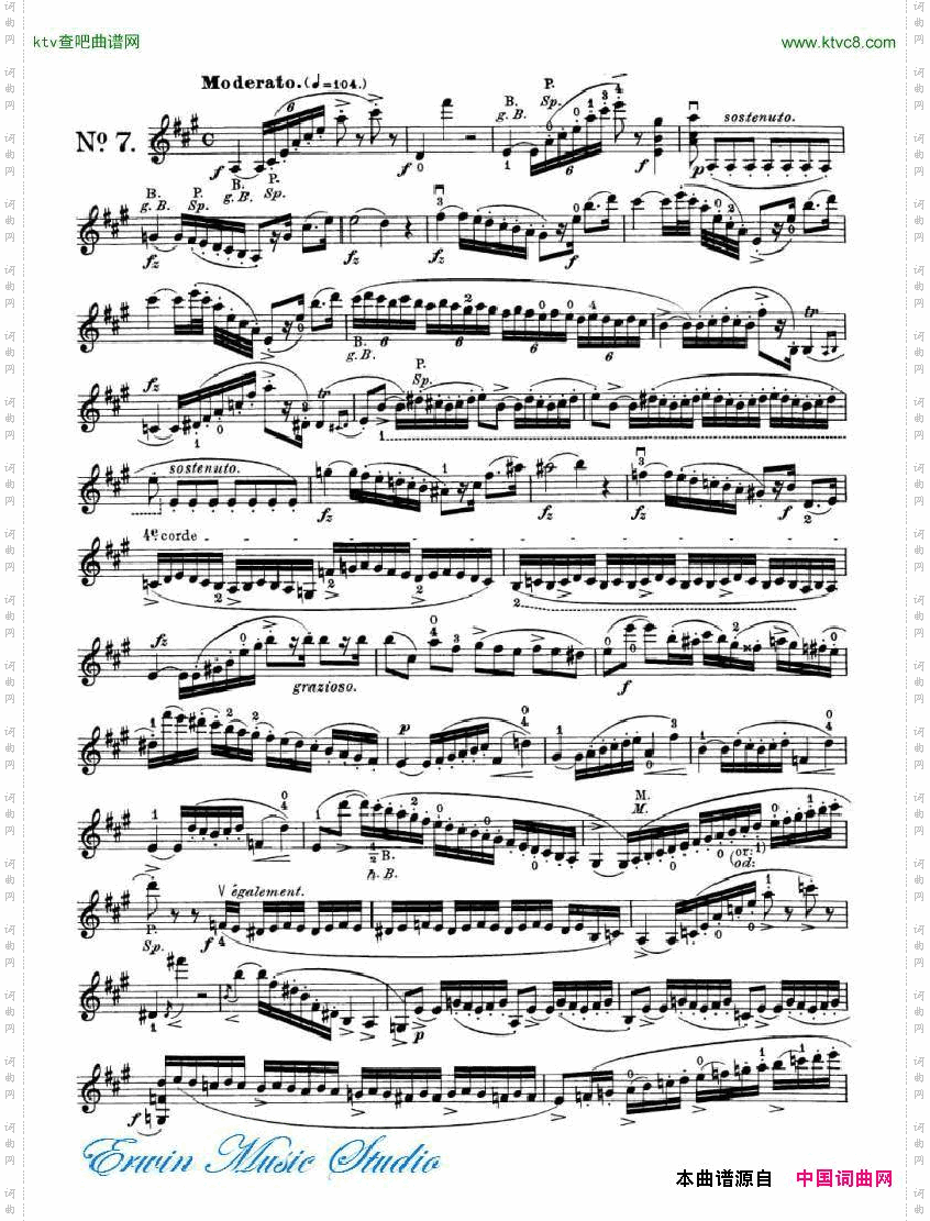罗德-24首练习曲PierreRode,24StudiPerviolino01-08