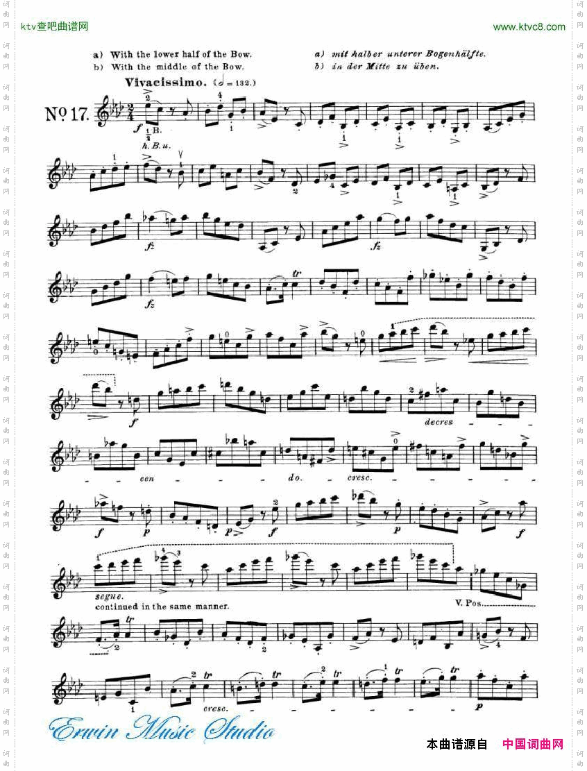 罗德-24首练习曲PierreRode,24StudiPerviolino17-24
