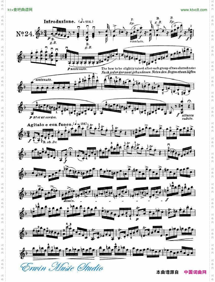 罗德-24首练习曲PierreRode,24StudiPerviolino17-24