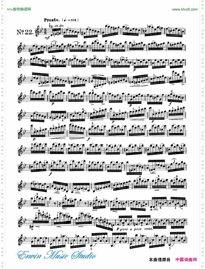 罗德-24首练习曲PierreRode,24StudiPerviolino17-24