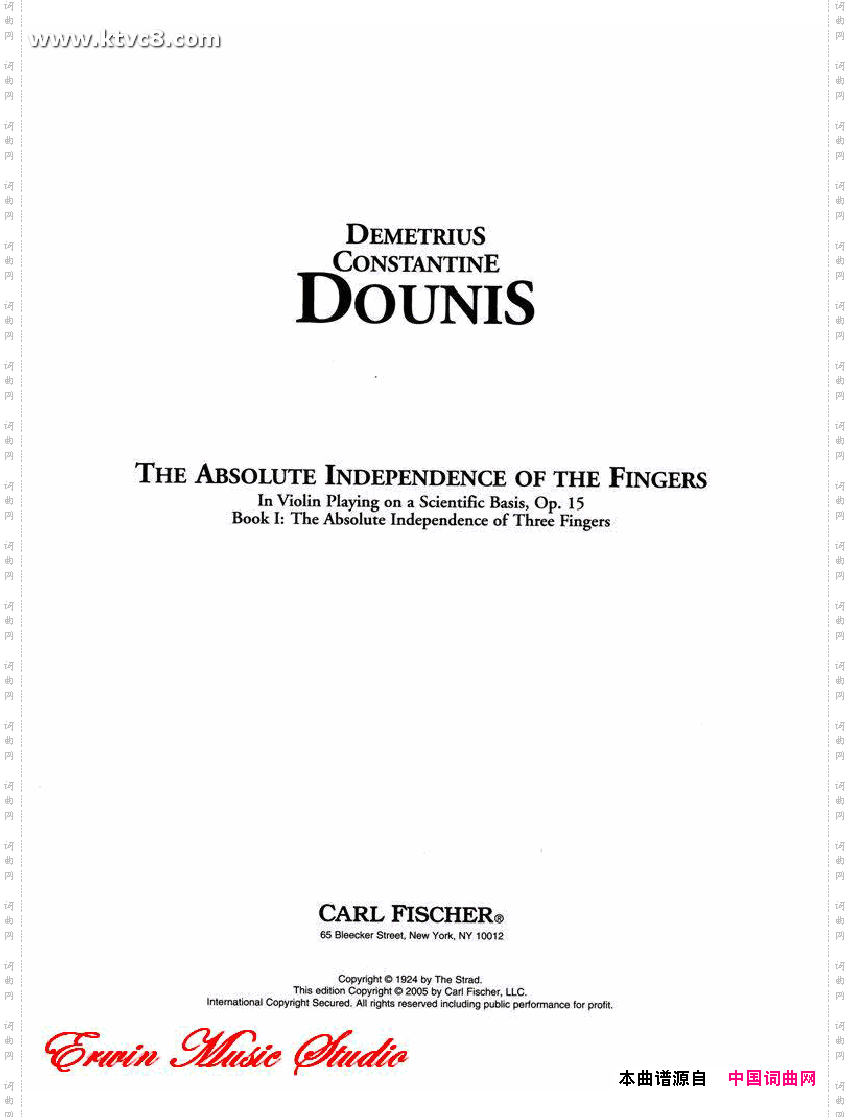 德米特里康斯坦丁多尼斯,小提琴三手指基础练习作品.15第一