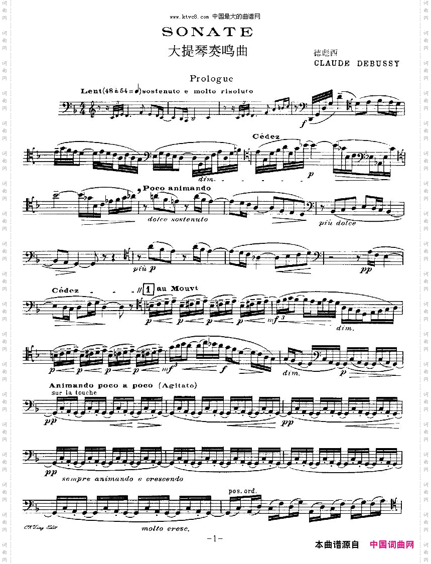 SONATNS大提琴奏鸣曲大提琴独奏