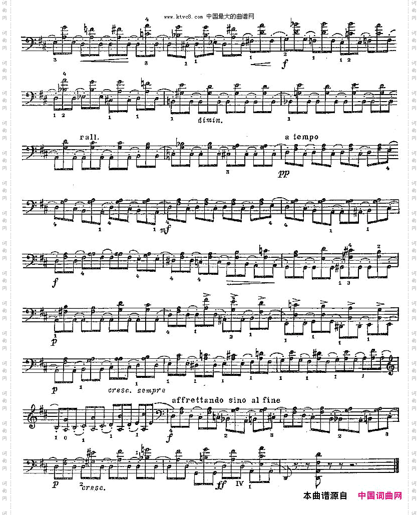 PIATTI12Caprices之9大提琴