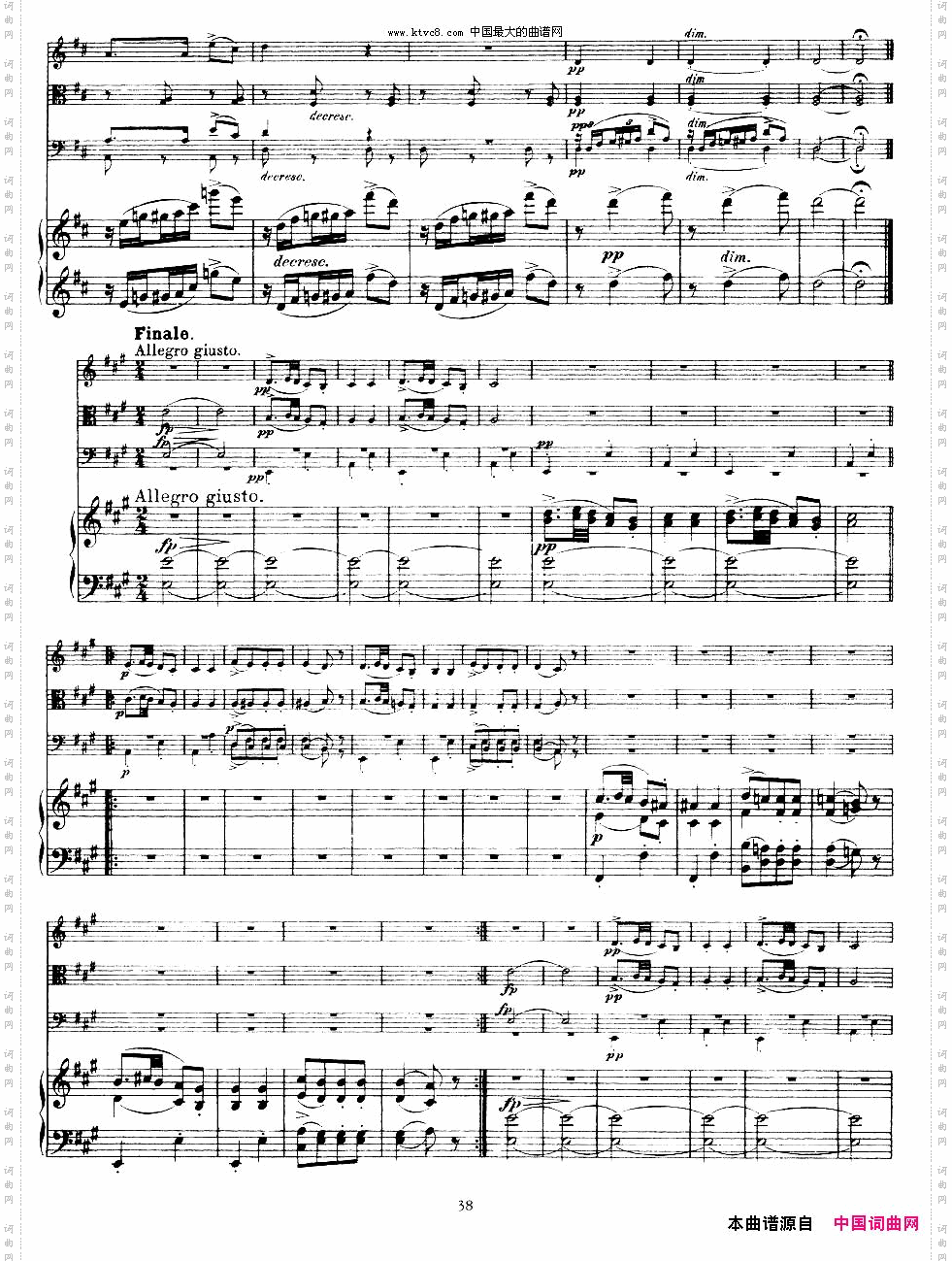 A大调鳟鱼五重奏P31—40弦乐+钢琴