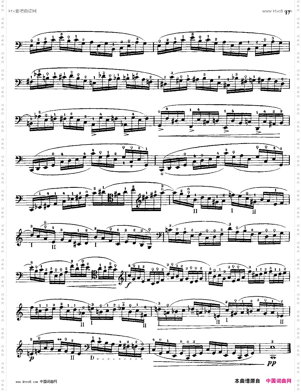 大提琴高级练习曲40首No.8