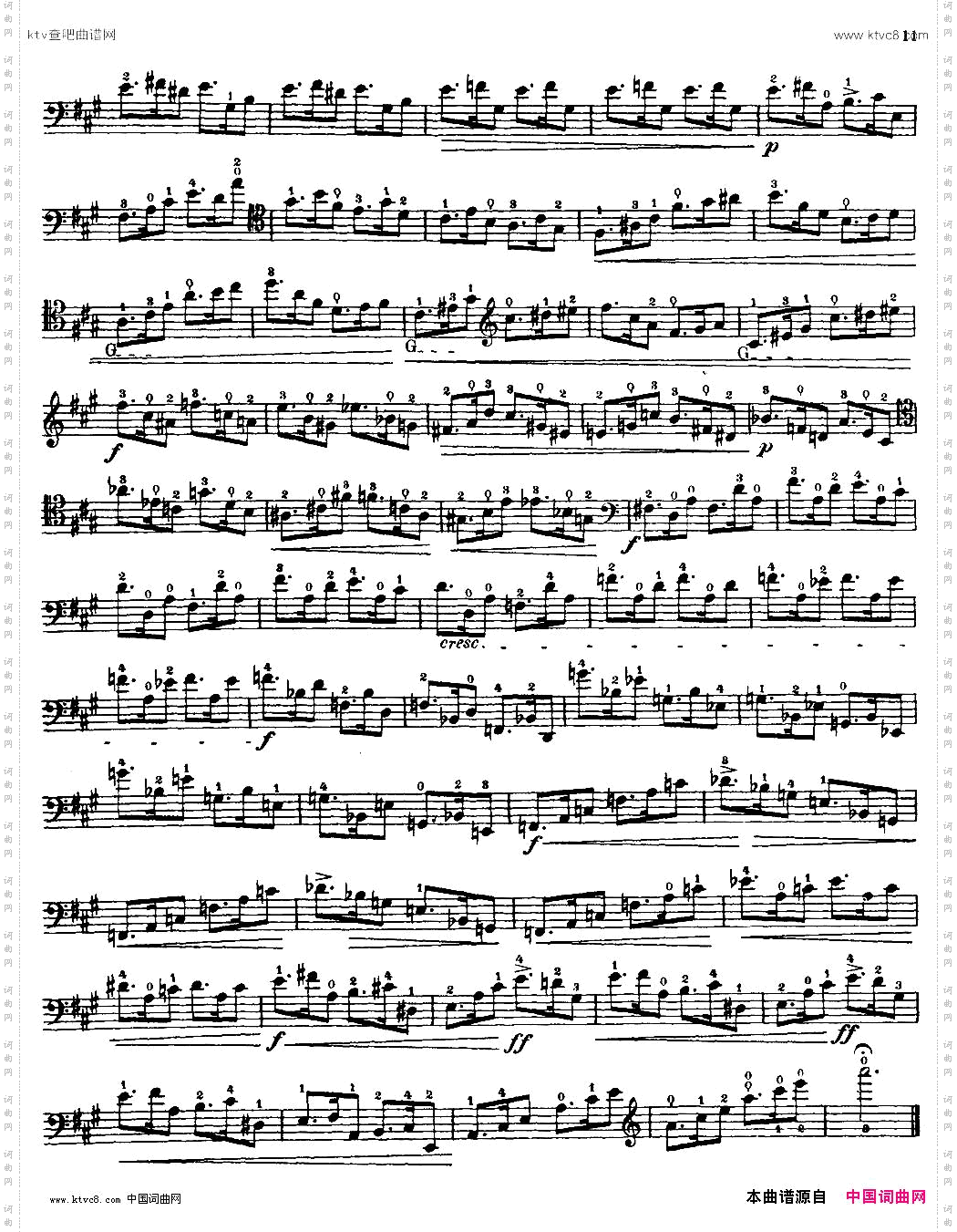 大提琴高级练习曲40首No.5