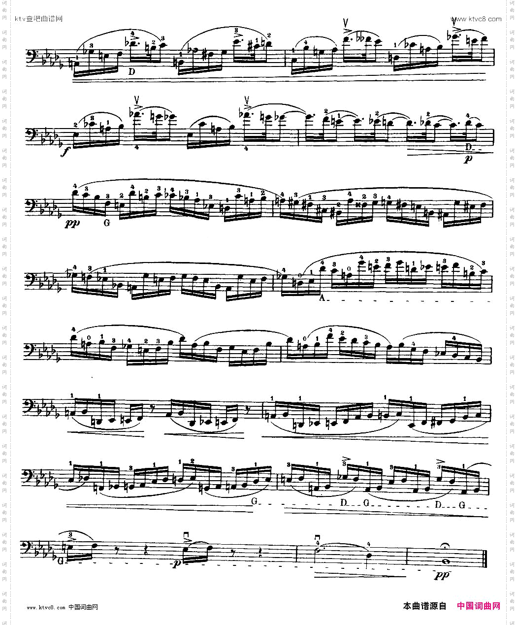 大提琴高级练习曲40首No.3