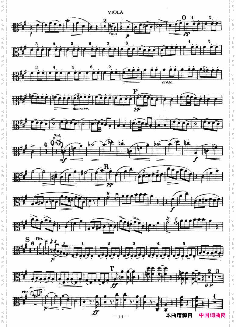 TROUT-QUARTET中提琴谱