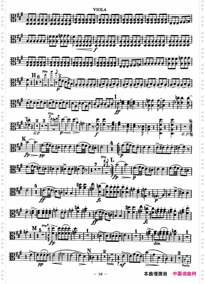 TROUT-QUARTET中提琴谱
