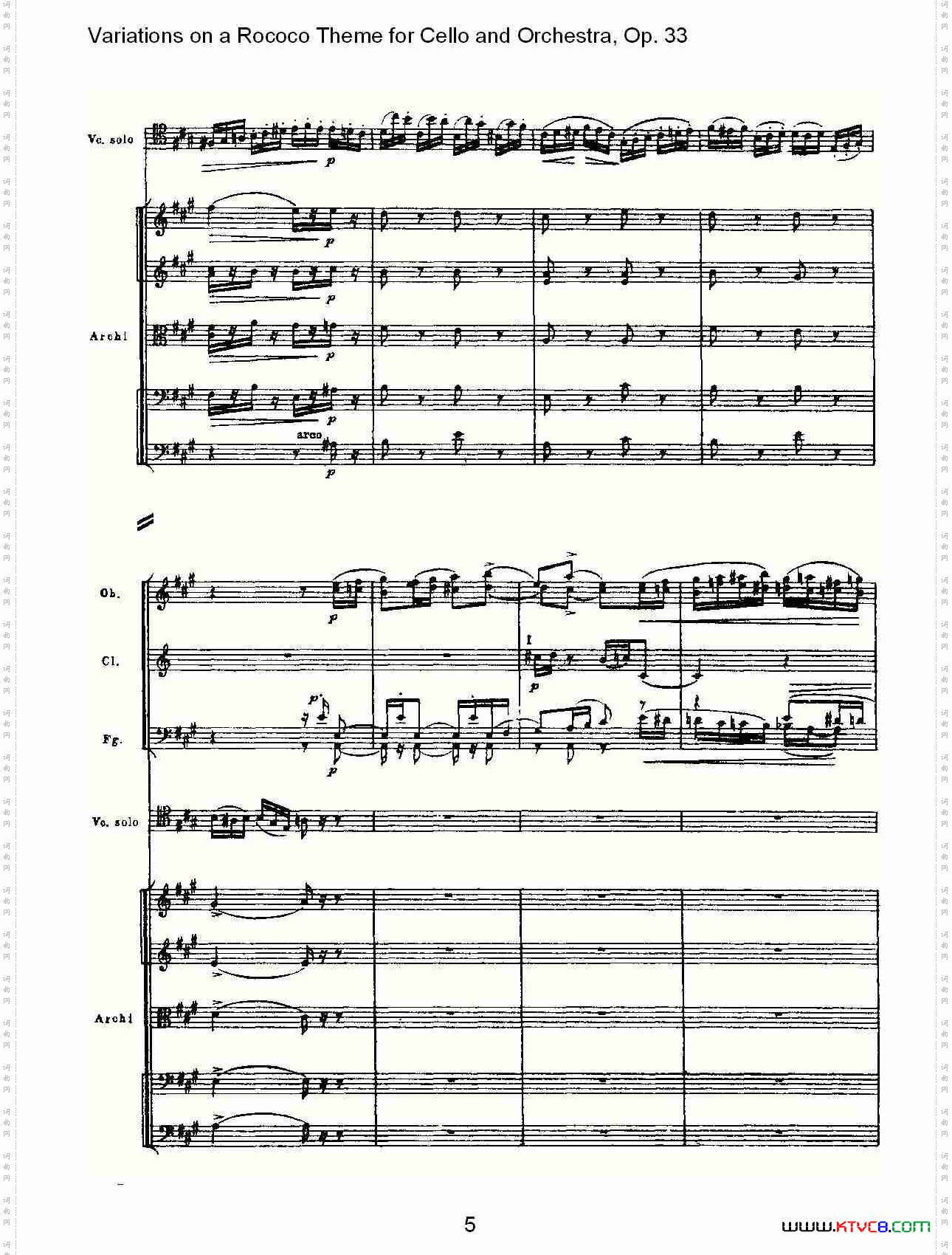 大提琴与管弦乐洛可可主题a小调变奏曲,Op.33一