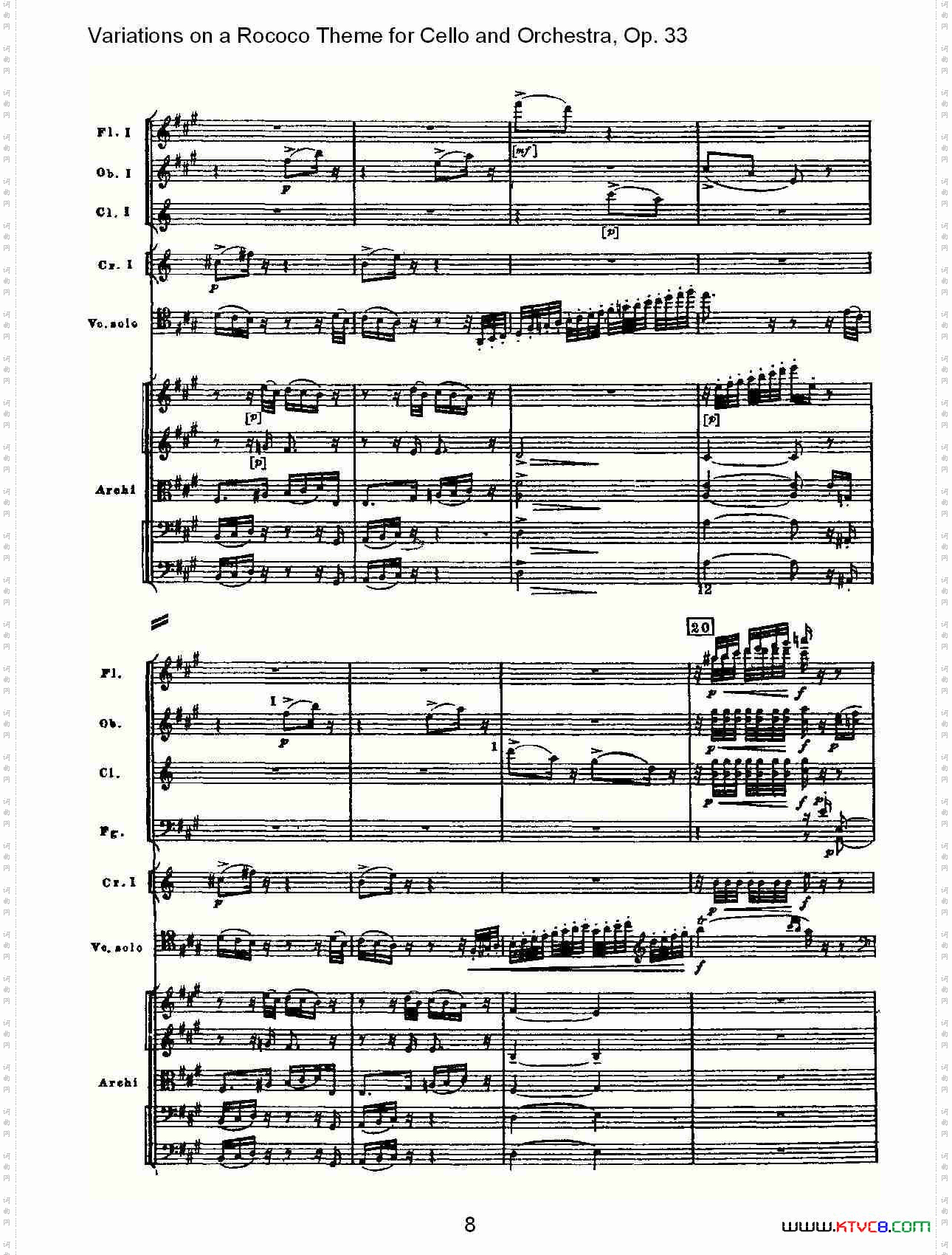 大提琴与管弦乐洛可可主题a小调变奏曲,Op.33一