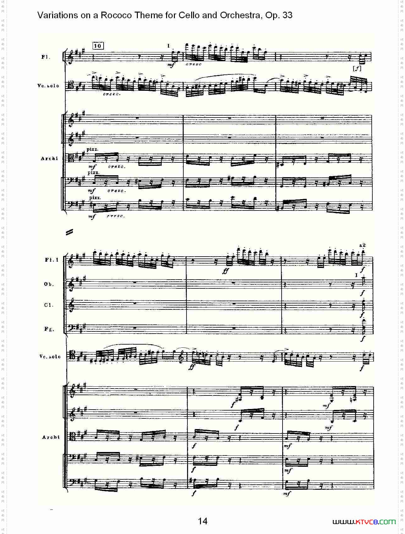 大提琴与管弦乐洛可可主题a小调变奏曲,Op.33一