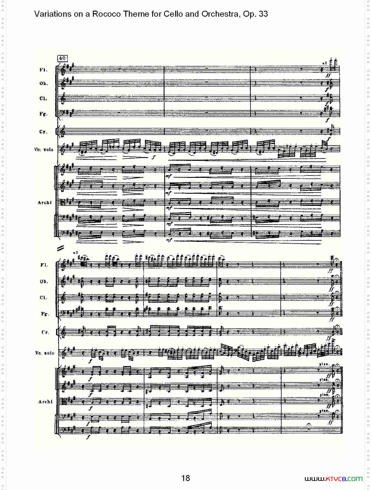 大提琴与管弦乐洛可可主题a小调变奏曲,Op.33一