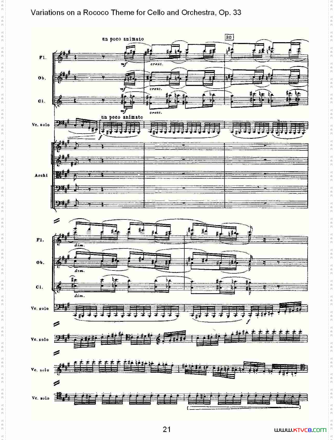 大提琴与管弦乐洛可可主题a小调变奏曲,Op.33一