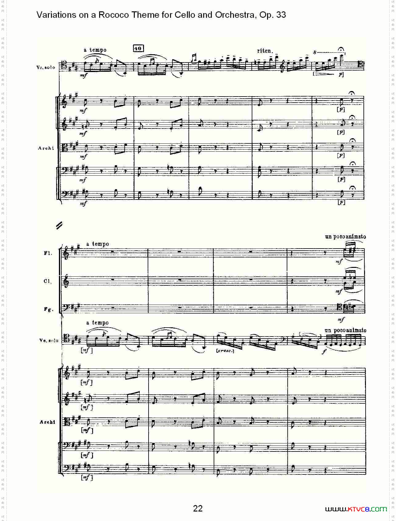 大提琴与管弦乐洛可可主题a小调变奏曲,Op.33一