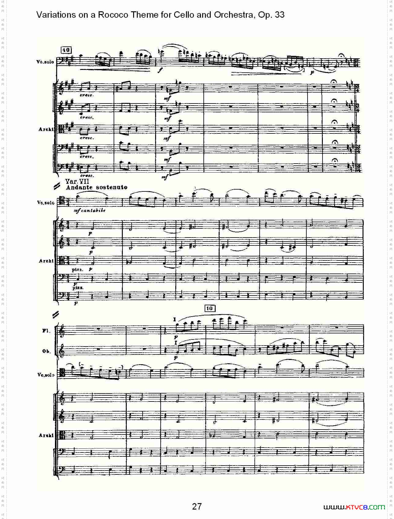 大提琴与管弦乐洛可可主题a小调变奏曲,Op.33一