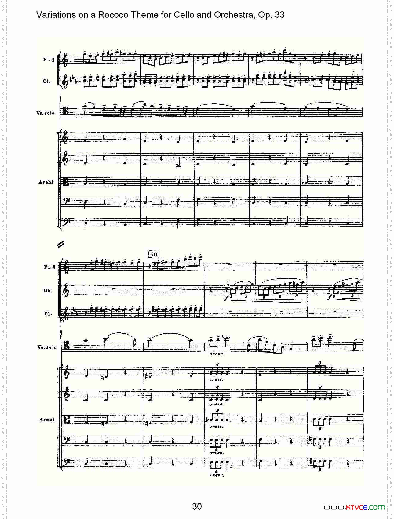 大提琴与管弦乐洛可可主题a小调变奏曲,Op.33一