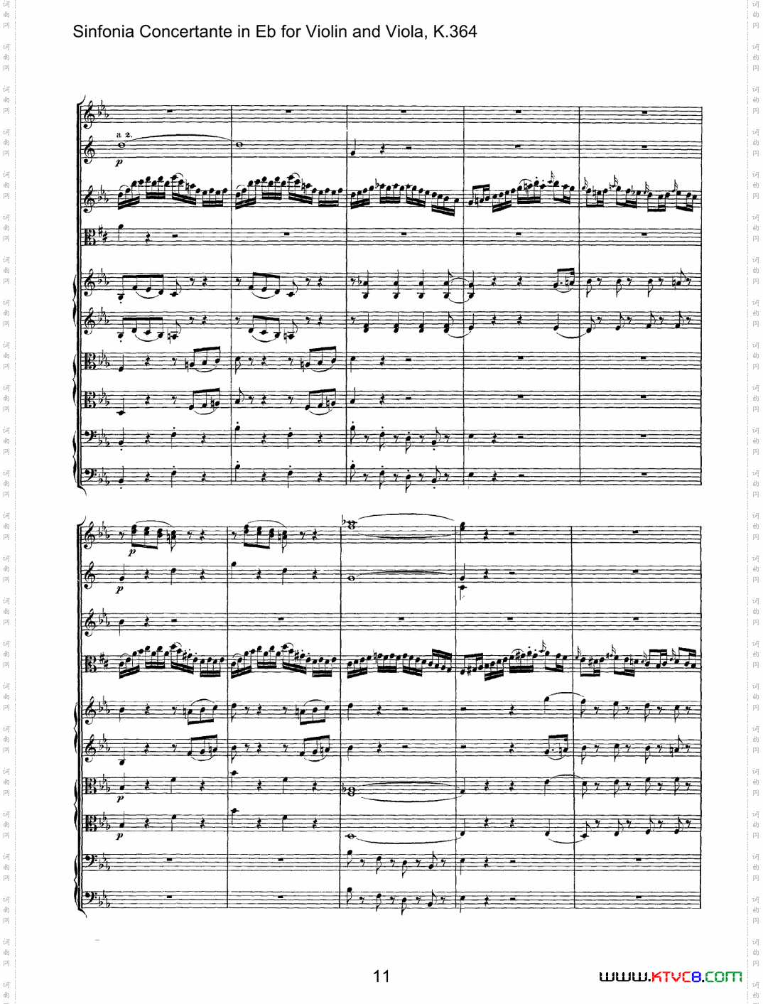降E大调交响协奏曲《SinfoniaConcertanteinEb》fo-rViolina-ndViolaK·364_降E大调交响协奏曲《Sinfonia Concertante in Eb》fo-r Violin a-nd Viola K·364
