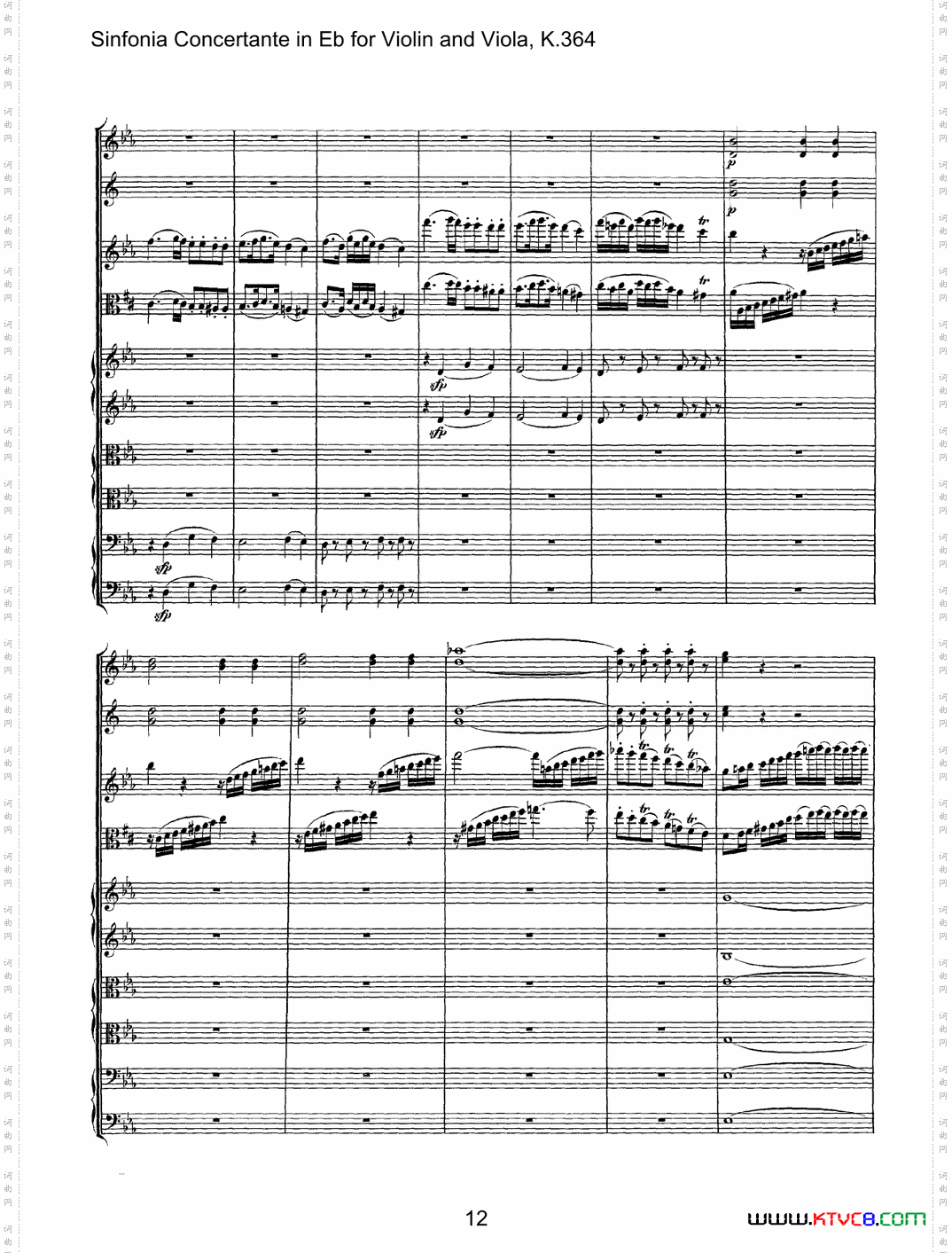 降E大调交响协奏曲《SinfoniaConcertanteinEb》fo-rViolina-ndViolaK·364_降E大调交响协奏曲《Sinfonia Concertante in Eb》fo-r Violin a-nd Viola K·364