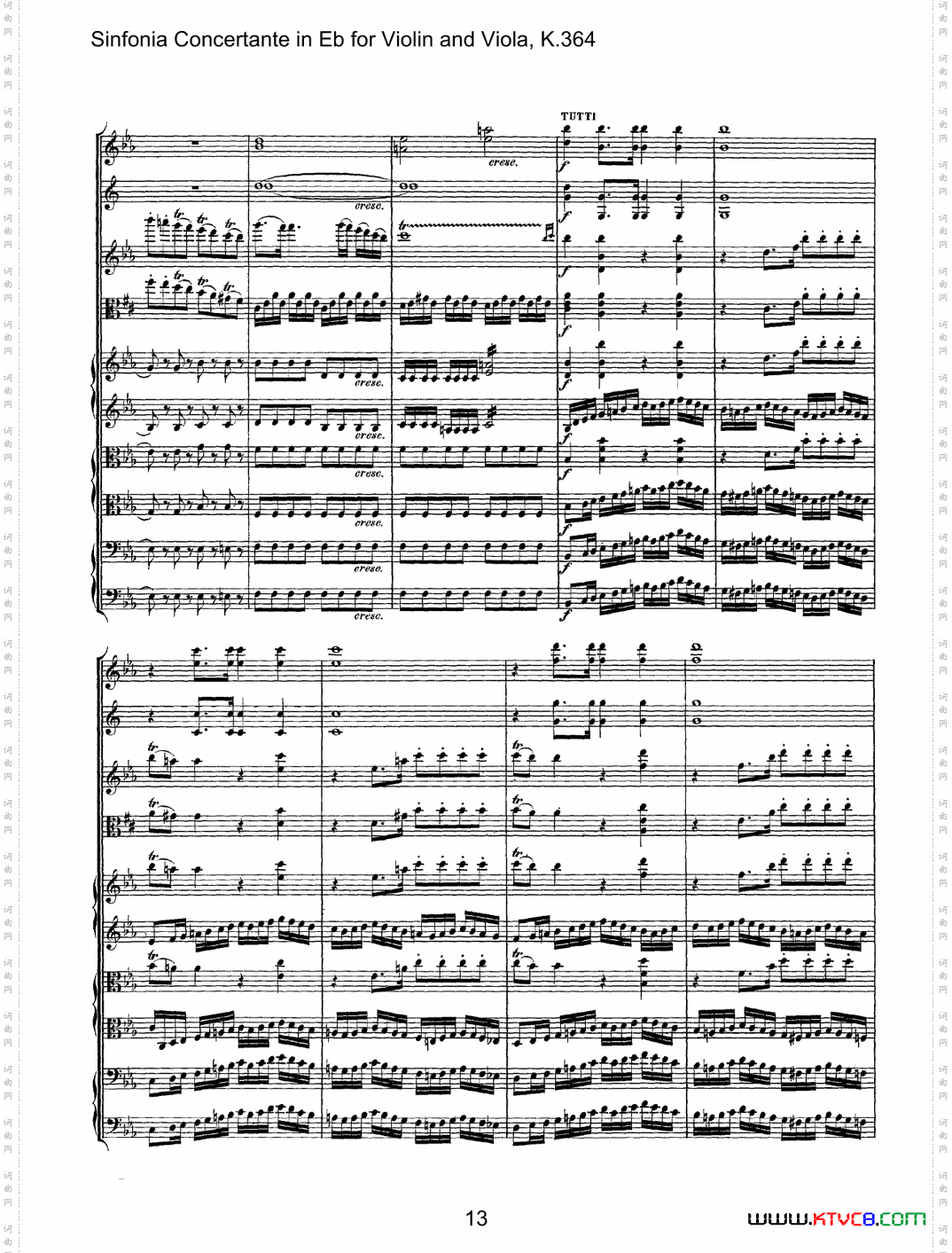 降E大调交响协奏曲《SinfoniaConcertanteinEb》fo-rViolina-ndViolaK·364_降E大调交响协奏曲《Sinfonia Concertante in Eb》fo-r Violin a-nd Viola K·364