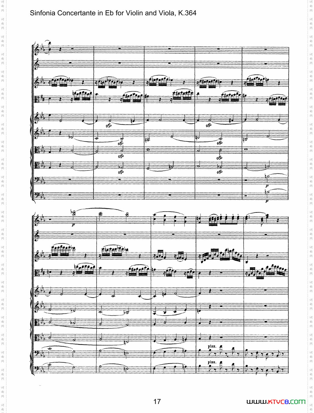 降E大调交响协奏曲《SinfoniaConcertanteinEb》fo-rViolina-ndViolaK·364_降E大调交响协奏曲《Sinfonia Concertante in Eb》fo-r Violin a-nd Viola K·364