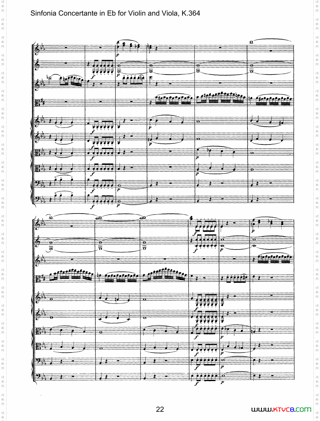 降E大调交响协奏曲《SinfoniaConcertanteinEb》fo-rViolina-ndViolaK·364_降E大调交响协奏曲《Sinfonia Concertante in Eb》fo-r Violin a-nd Viola K·364