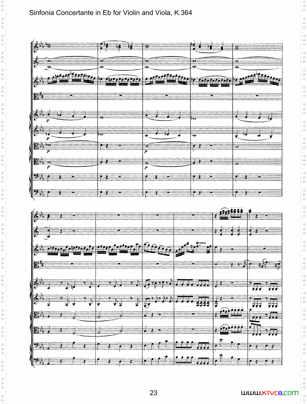 降E大调交响协奏曲《SinfoniaConcertanteinEb》fo-rViolina-ndViolaK·364_降E大调交响协奏曲《Sinfonia Concertante in Eb》fo-r Violin a-nd Viola K·364
