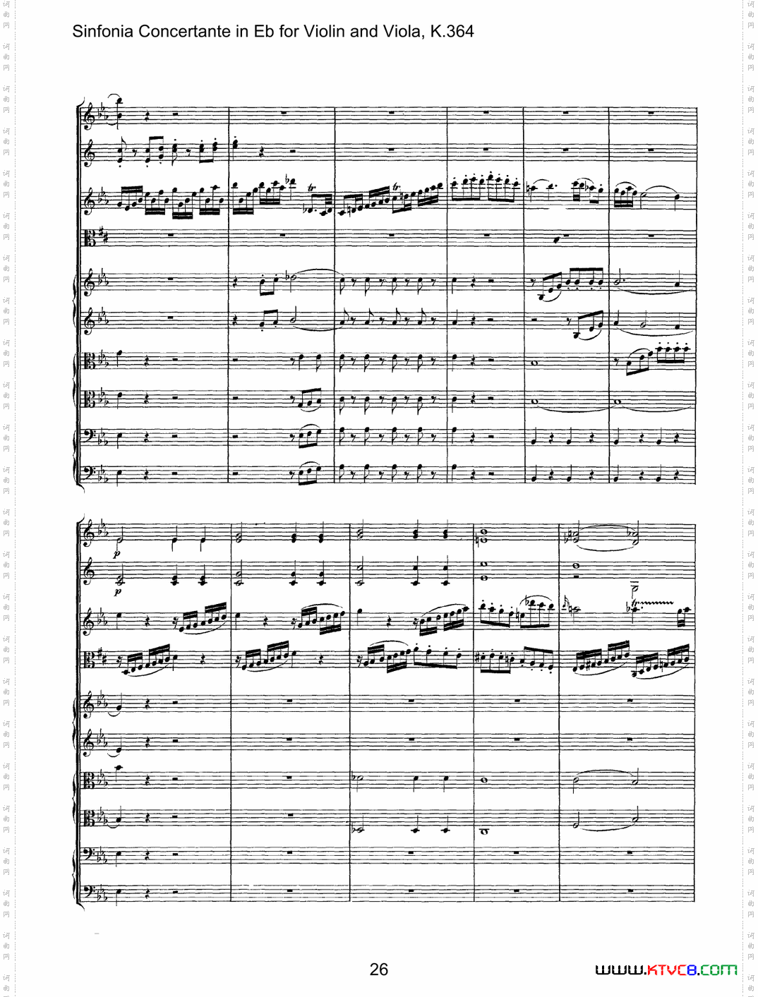 降E大调交响协奏曲《SinfoniaConcertanteinEb》fo-rViolina-ndViolaK·364_降E大调交响协奏曲《Sinfonia Concertante in Eb》fo-r Violin a-nd Viola K·364