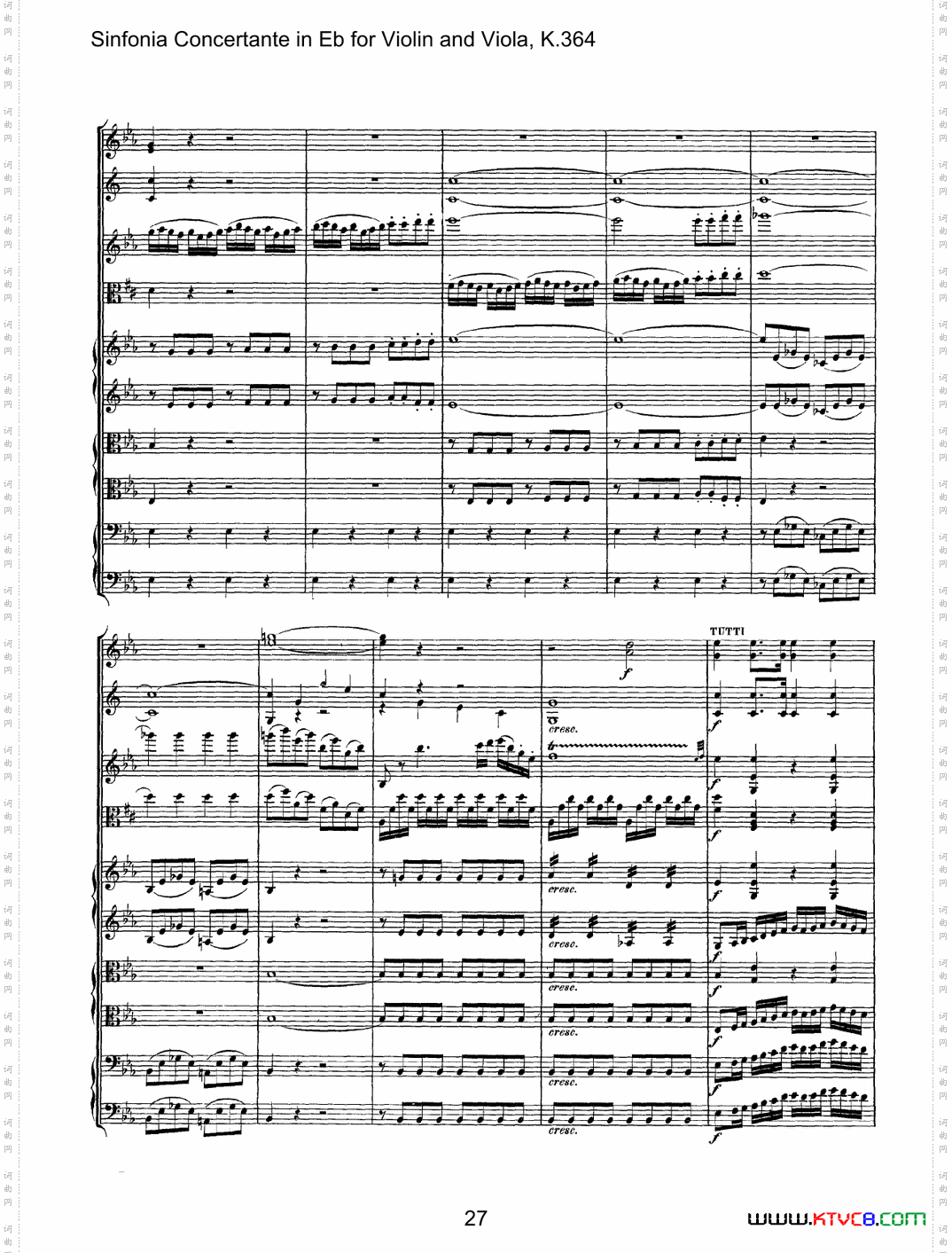 降E大调交响协奏曲《SinfoniaConcertanteinEb》fo-rViolina-ndViolaK·364_降E大调交响协奏曲《Sinfonia Concertante in Eb》fo-r Violin a-nd Viola K·364