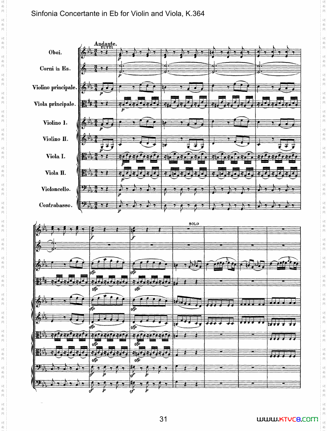 降E大调交响协奏曲《SinfoniaConcertanteinEb》fo-rViolina-ndViolaK·364_降E大调交响协奏曲《Sinfonia Concertante in Eb》fo-r Violin a-nd Viola K·364