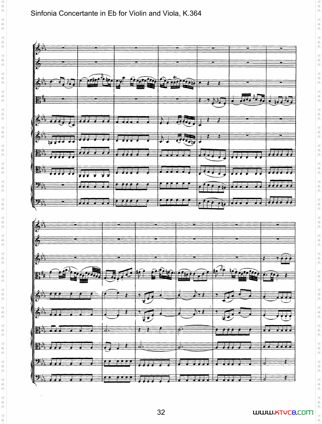 降E大调交响协奏曲《SinfoniaConcertanteinEb》fo-rViolina-ndViolaK·364_降E大调交响协奏曲《Sinfonia Concertante in Eb》fo-r Violin a-nd Viola K·364