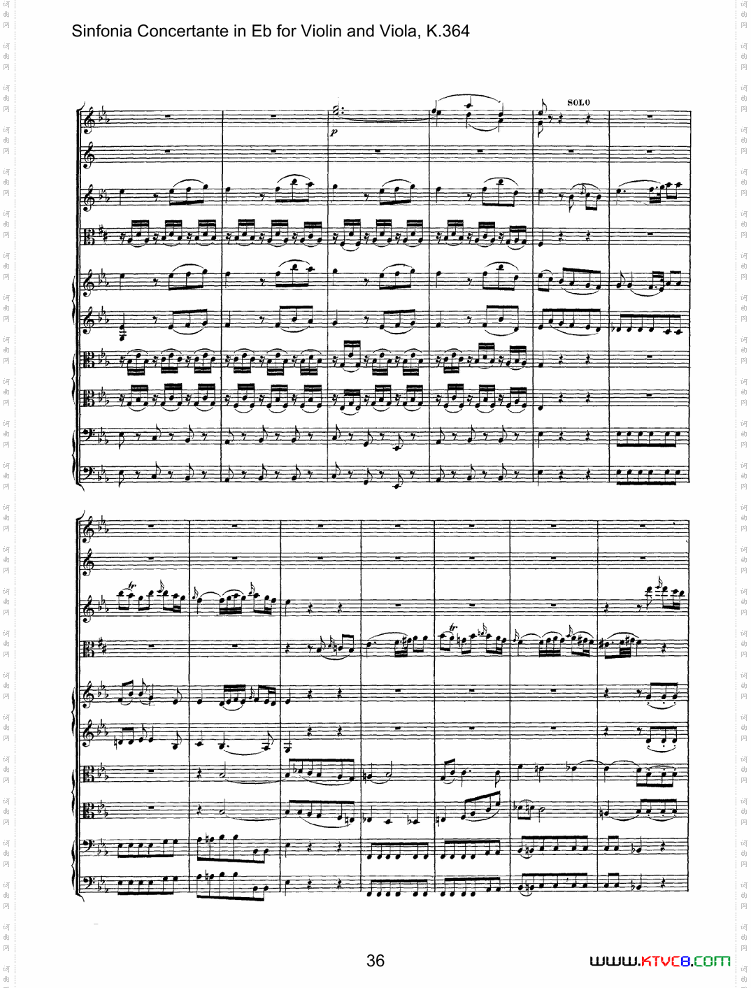 降E大调交响协奏曲《SinfoniaConcertanteinEb》fo-rViolina-ndViolaK·364_降E大调交响协奏曲《Sinfonia Concertante in Eb》fo-r Violin a-nd Viola K·364