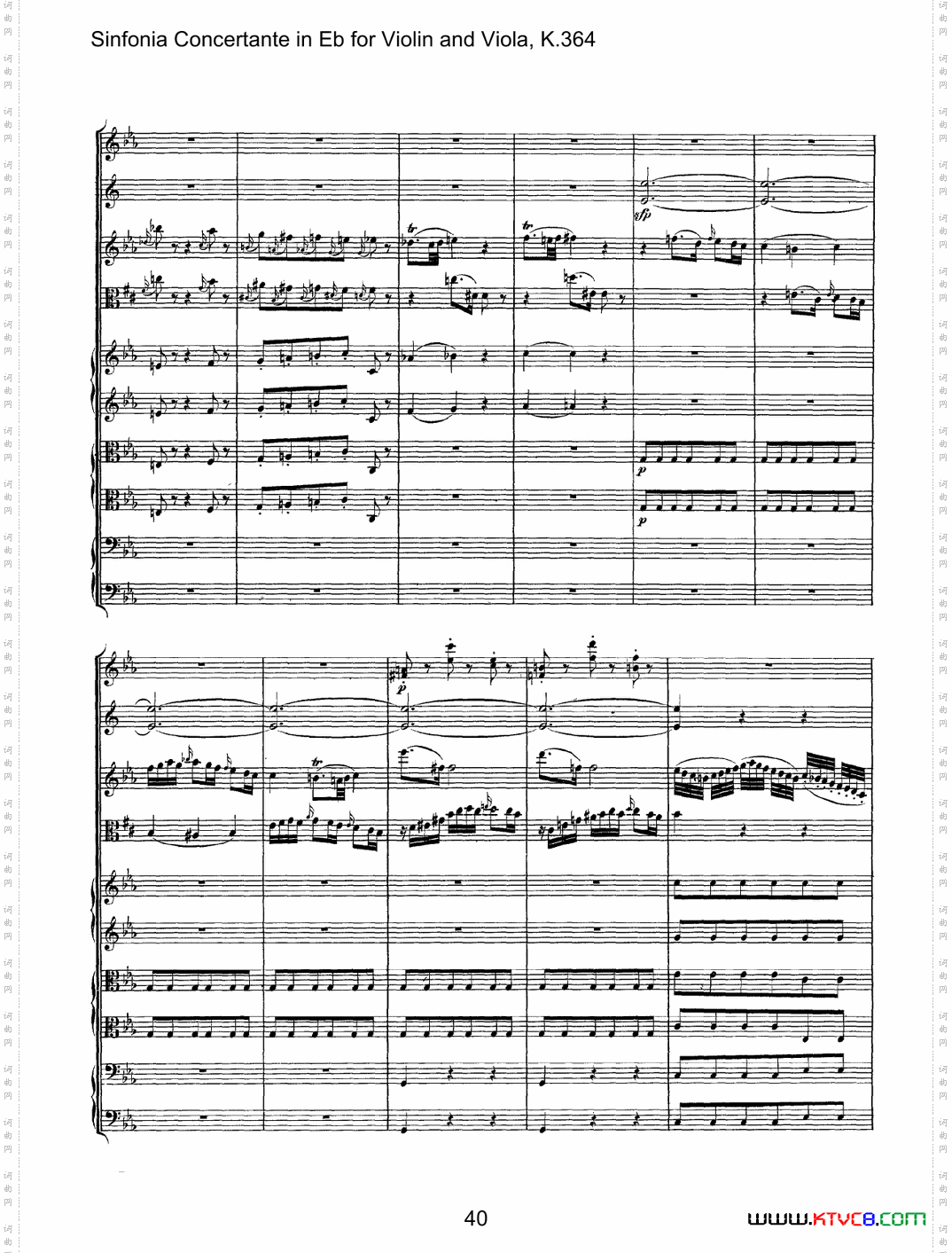 降E大调交响协奏曲《SinfoniaConcertanteinEb》fo-rViolina-ndViolaK·364_降E大调交响协奏曲《Sinfonia Concertante in Eb》fo-r Violin a-nd Viola K·364