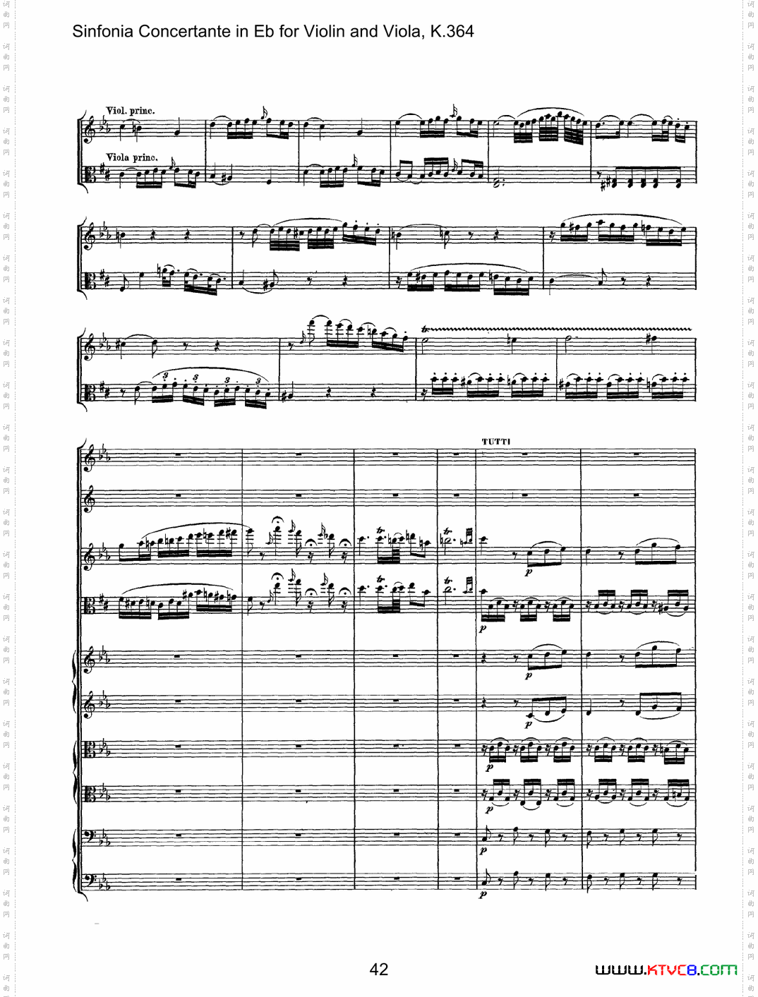 降E大调交响协奏曲《SinfoniaConcertanteinEb》fo-rViolina-ndViolaK·364_降E大调交响协奏曲《Sinfonia Concertante in Eb》fo-r Violin a-nd Viola K·364