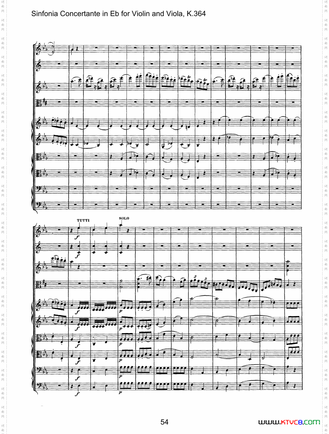 降E大调交响协奏曲《SinfoniaConcertanteinEb》fo-rViolina-ndViolaK·364_降E大调交响协奏曲《Sinfonia Concertante in Eb》fo-r Violin a-nd Viola K·364