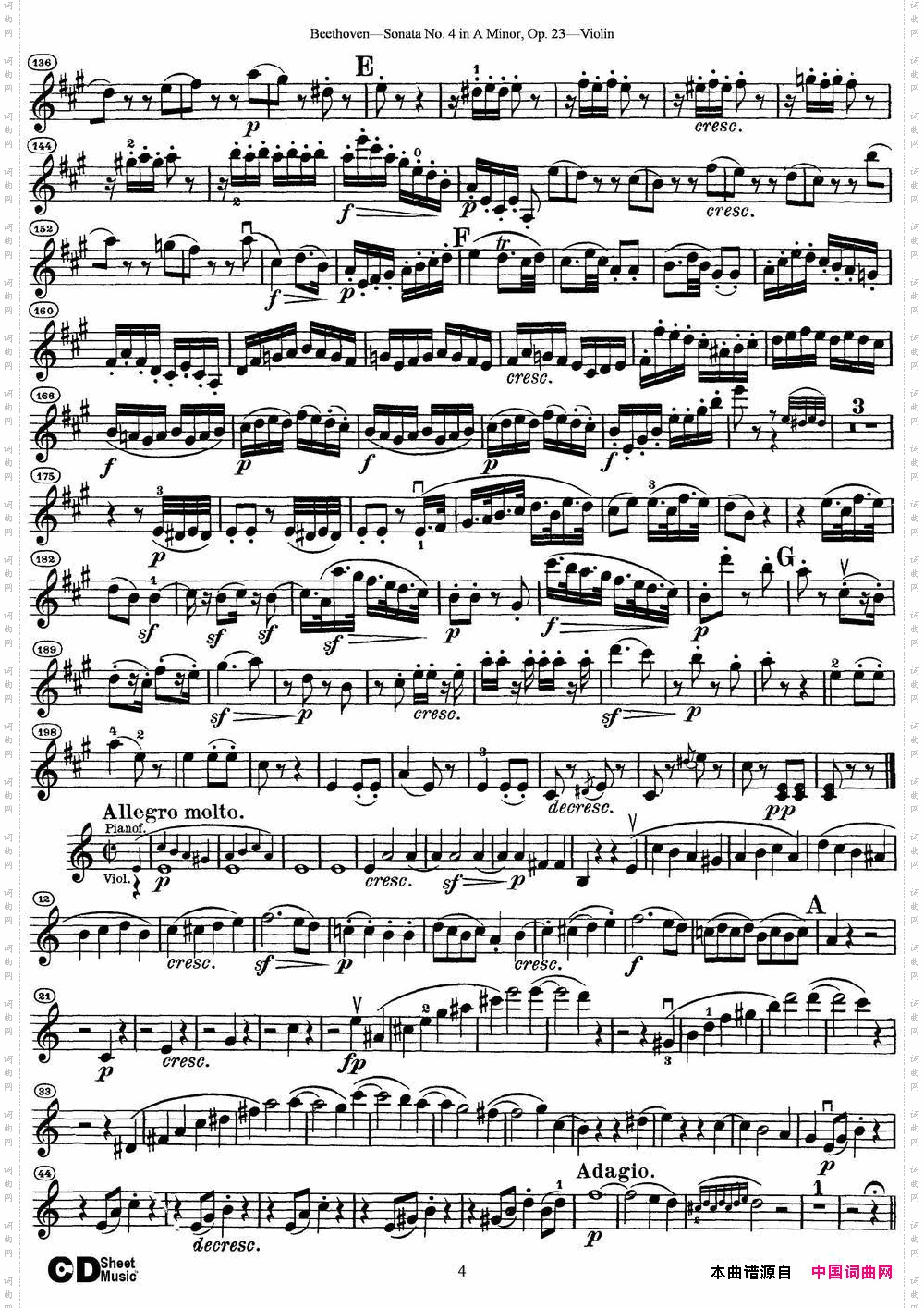 ViolinSonataNo·4inAMino-rOp·23