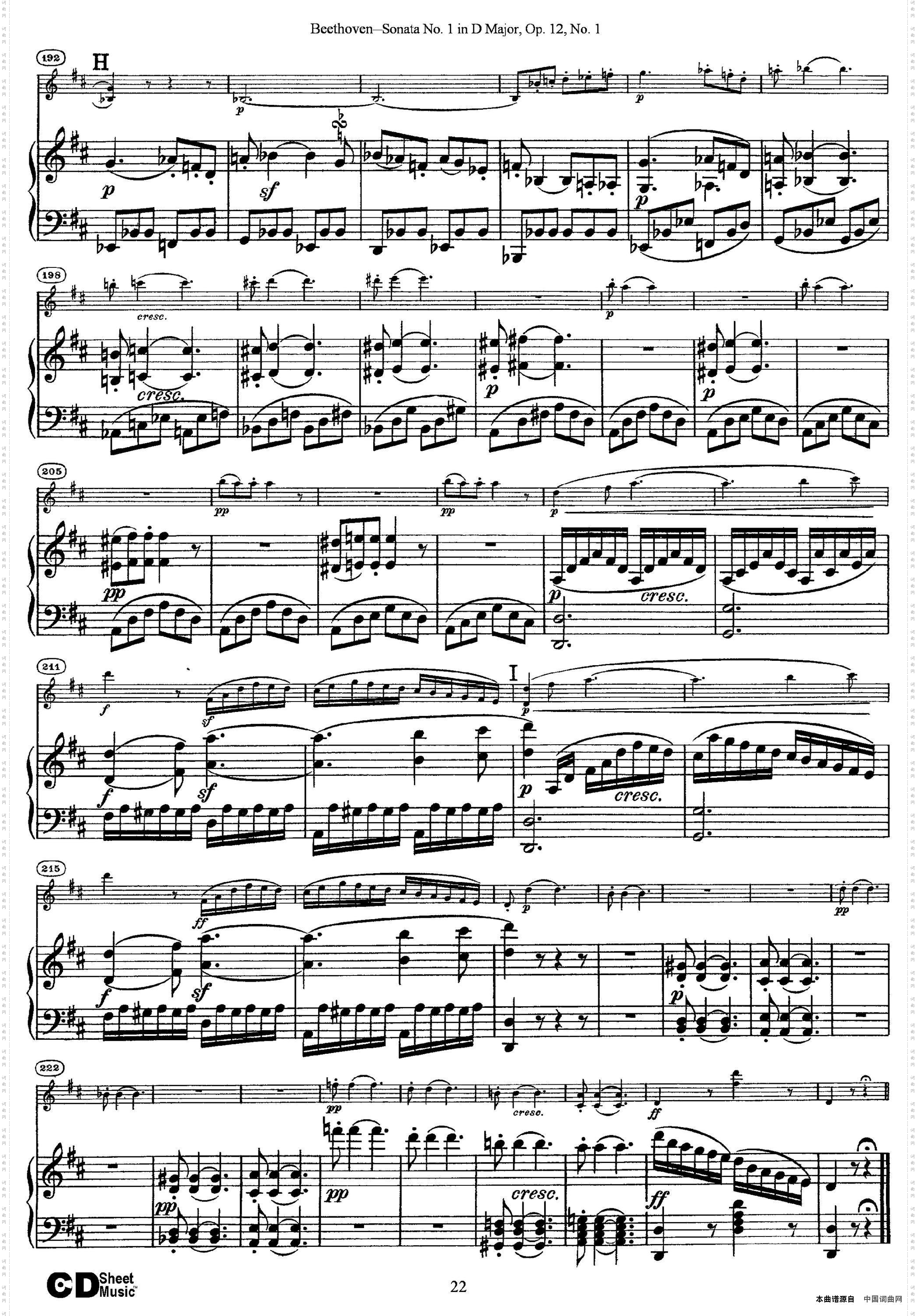 ViolinSonataNo·1inDMajo-rOp·12No·1小提琴+钢琴伴奏_Violin Sonata No·1 in D Majo-r Op·12 No·1小提琴+钢琴伴奏