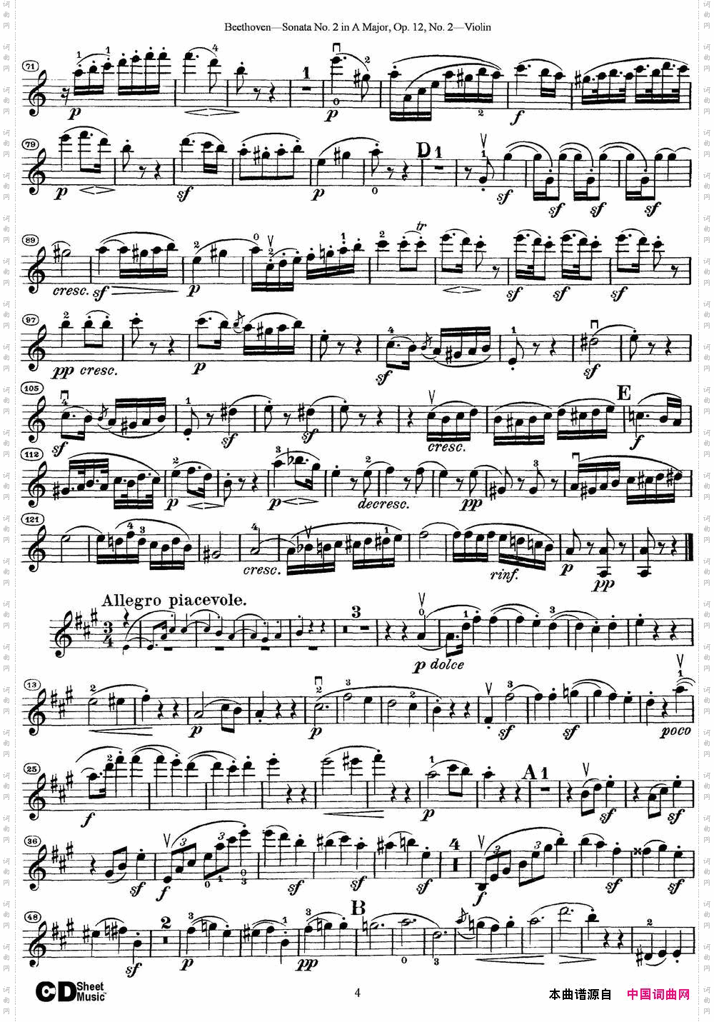 ViolinSonataNo·2inAMajo-rOp·12No·2