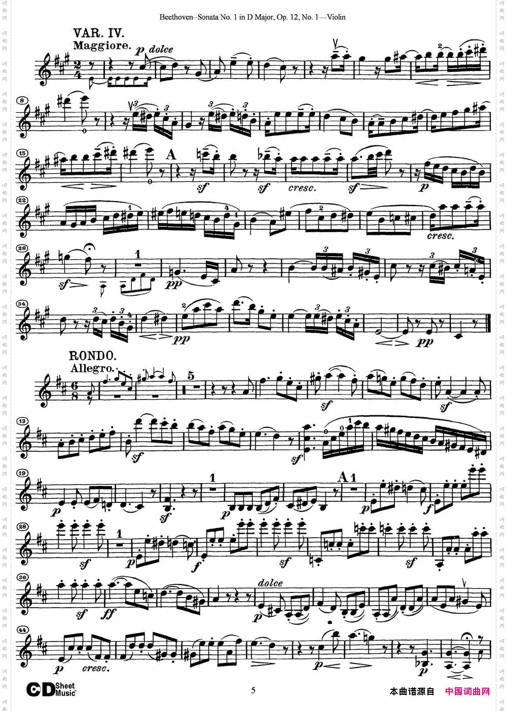 ViolinSonataNo·1inDMajo-rOp·12No·1