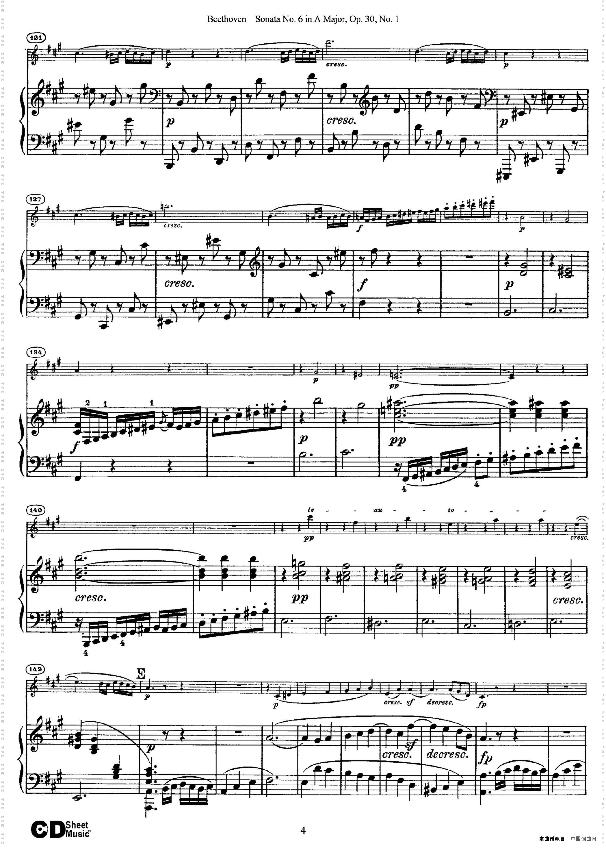 ViolinSonataNo·6inAMajo-rOp·30No·1小提琴+钢琴伴奏_Violin Sonata No·6 in A Majo-r Op·30 No·1小提琴+钢琴伴奏
